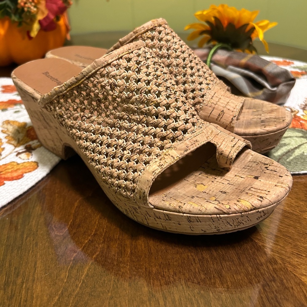 Women's Tan Woven Slide Sandals